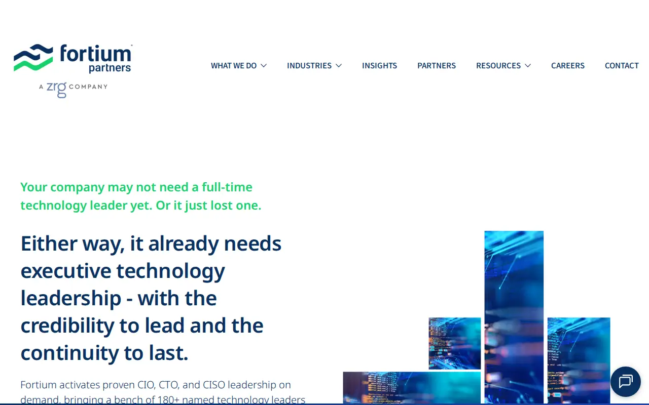 Fortium Partners website homepage