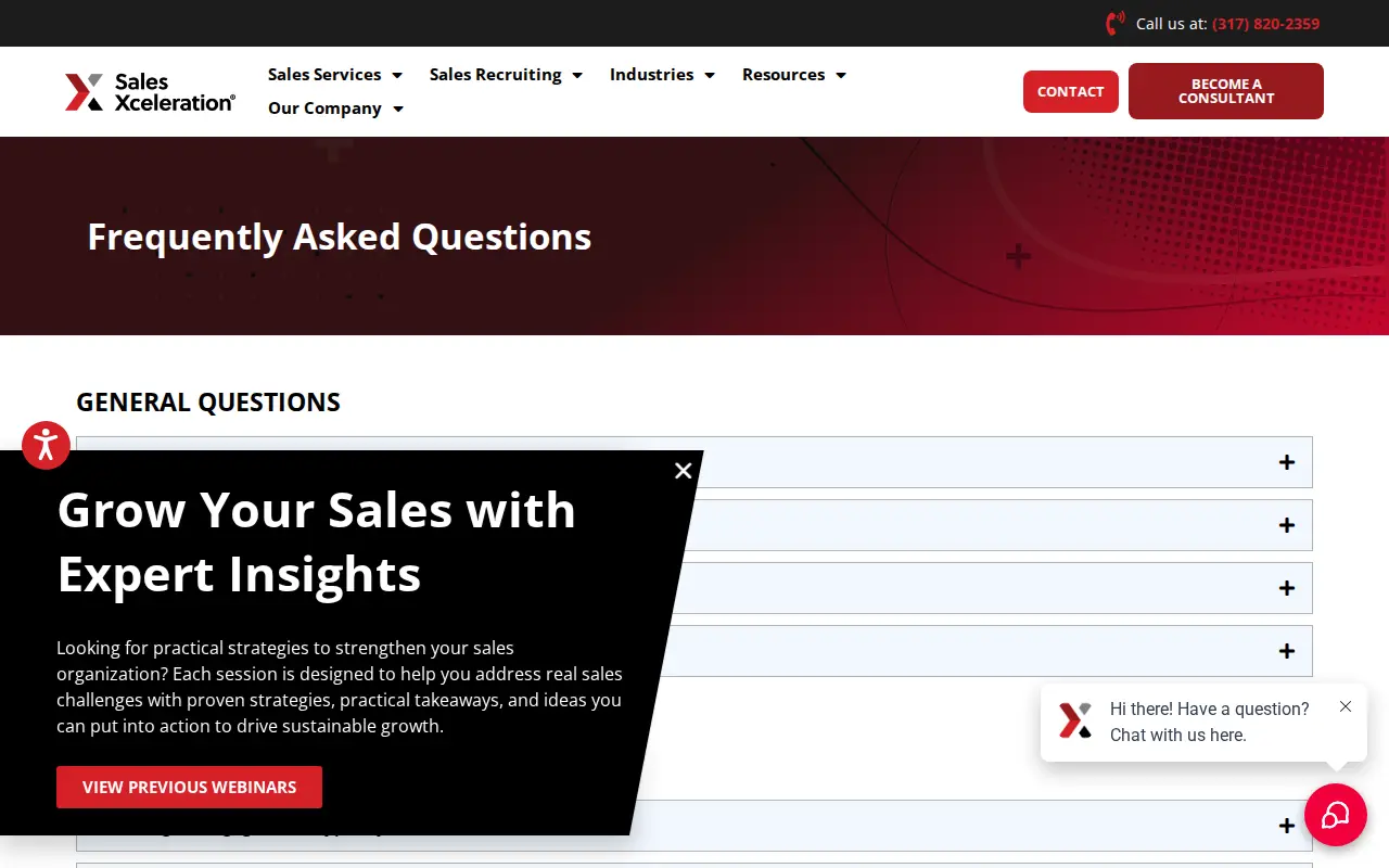 Sales Xceleration website homepage